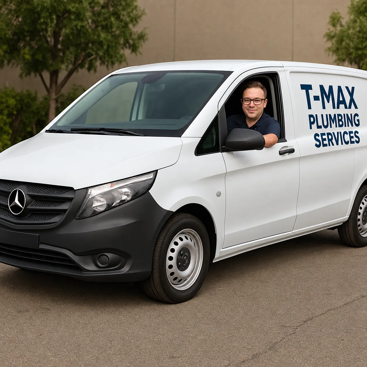 T-MAX Plumbing Services professional service van